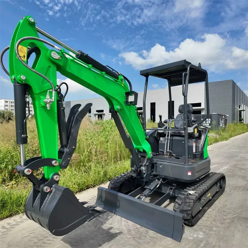 حفارة صغيرة 2.5 طن كابينة محرك ديزل يورو 5 مع تكييف هواء حفارة صغيرة مدمجة 1T بناء حفار منزلي