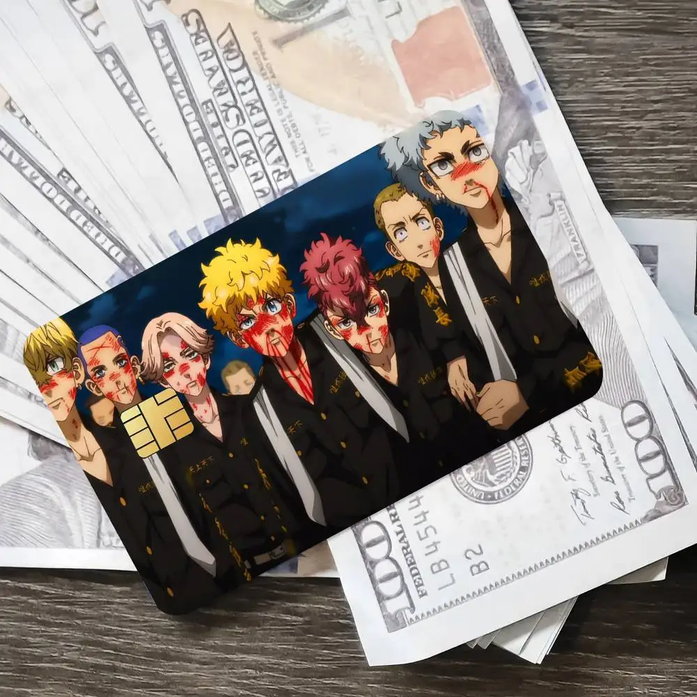 أنيمي طوكيو المنتقمون ميكي المشارك الائتمان الجلد غطاء بطاقة ملصقات 4 قطعة فيلم حافلة تمرير الجبهة الديكور البنك الخصم مقاوم للماء