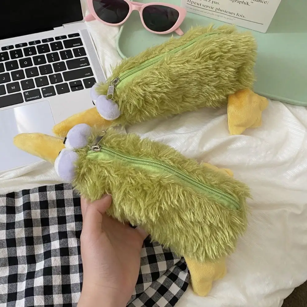 

Stationery Box Plush Doll Pencil Bag Desktop Storage Stationery Holder Cartoon Pencil Pouch Korean Style Zipper Makeup Bag