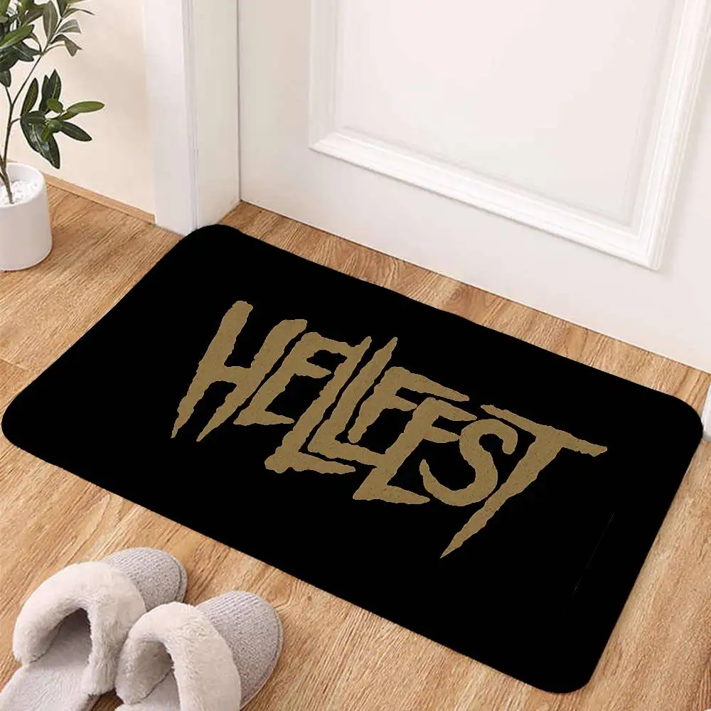 Hellfest Carpet Bathroom Anti-slip Mat Door Mat Home Decoration Mat Entrance Door Mat Scratch-resistant Door Mat