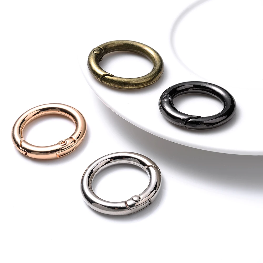 5 Stück runde Federring-Schlüsselanhänger-Verschlüsse aus Metall, offene Biegeringe, Verbinder für Taschenriemen, DIY-Schmuckherstellung, Bastelbedarf – Detail 6