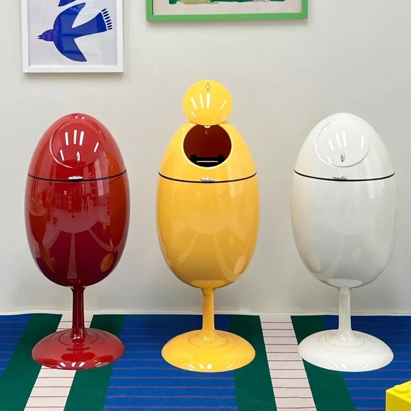 Dinosaur Egg Trash Can Plastic Trash Bin Luxury Living Room Kitchen Litter Bin Creative Large Capacity Bathroom Dustbin With Lid