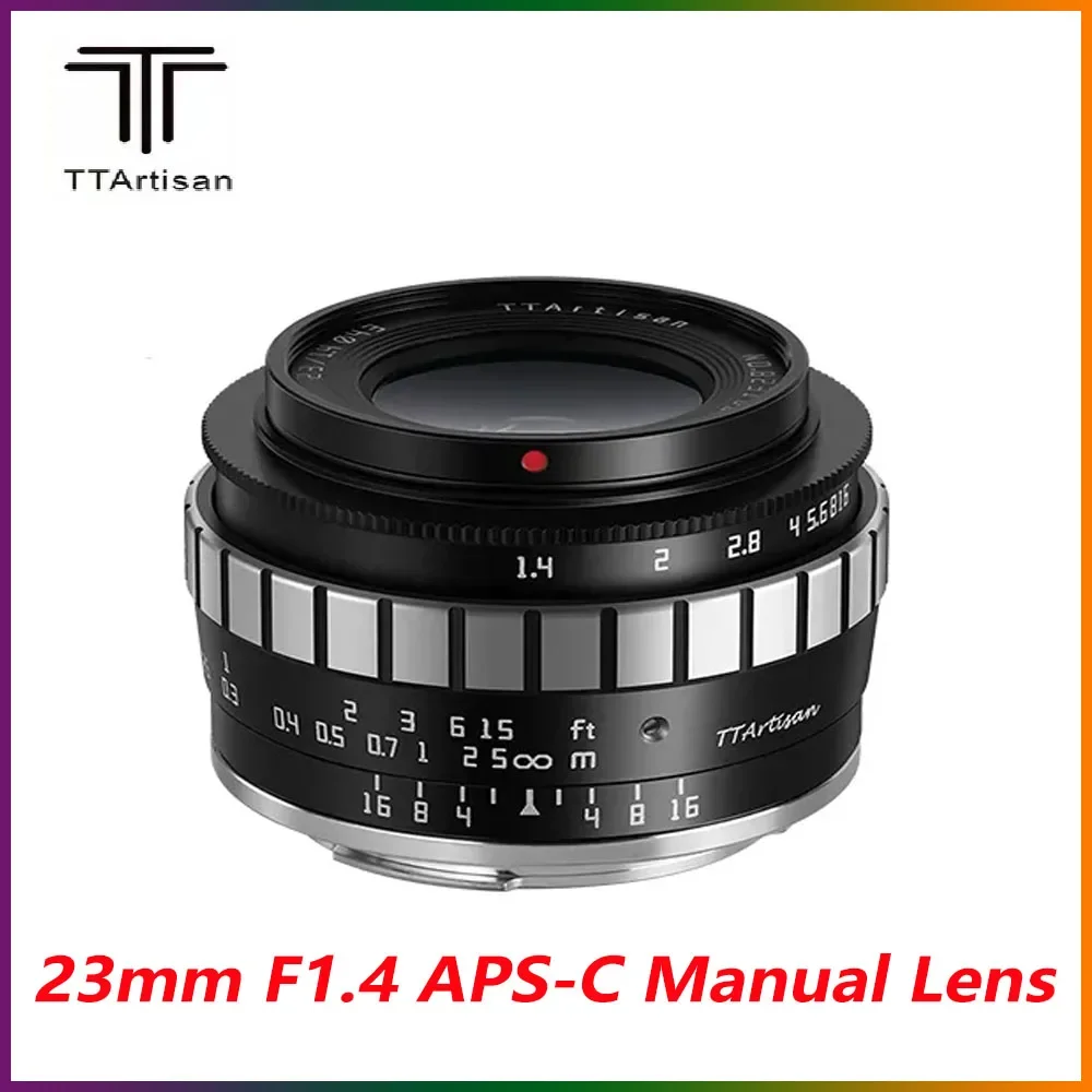 TTArtisan 23mm F1.4 APS-C Manual Lens for Fujifilm Fuji X Nikon Z Sony E M4/3 Leica L Sigma Canon RF R EF-M EOSM Olympus Mount