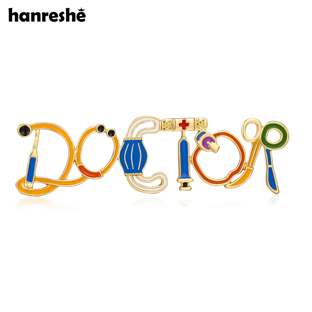 Hanreshe-エナメル質の医療用ブローチ、クリエイティブピン、バッジ、医師、看護師、外科医、バックパック、ラペルアクセサリー用ジュエリー
