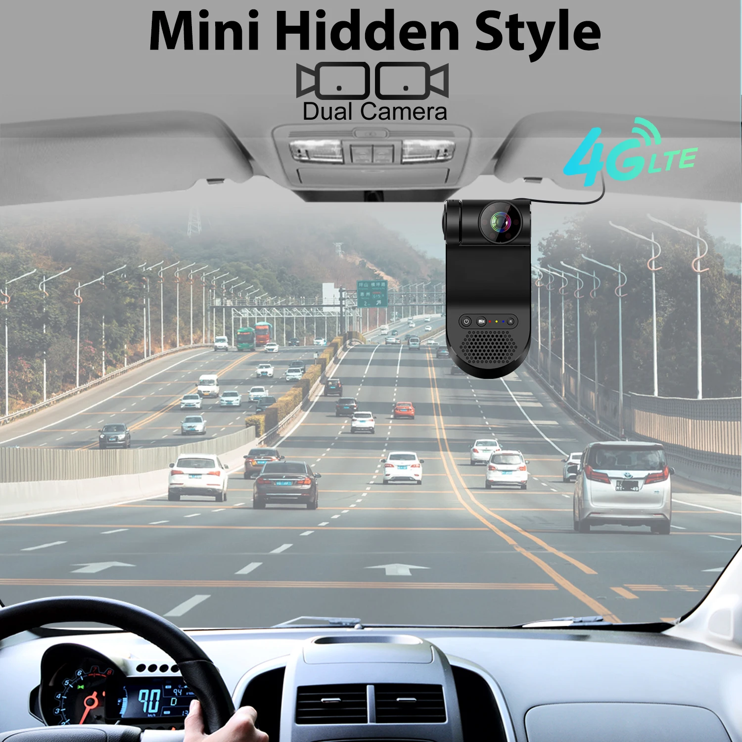 4G Night Vision Dash Cam GPS Dual 720P Video Recorder WiFi Hotspot 24H Parking Monitor Remote Live View For Cab Sharing Driver