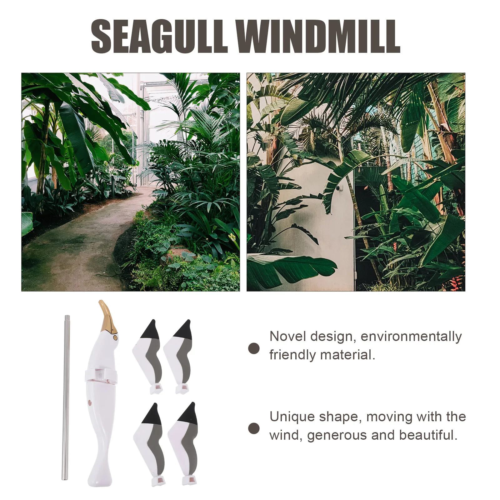 

1Pcs Seagull Windmill Garden Yard Insert Lawn Decoration Outdoor Patio Courtyard Ornament Spring Decor Seagull Windmill