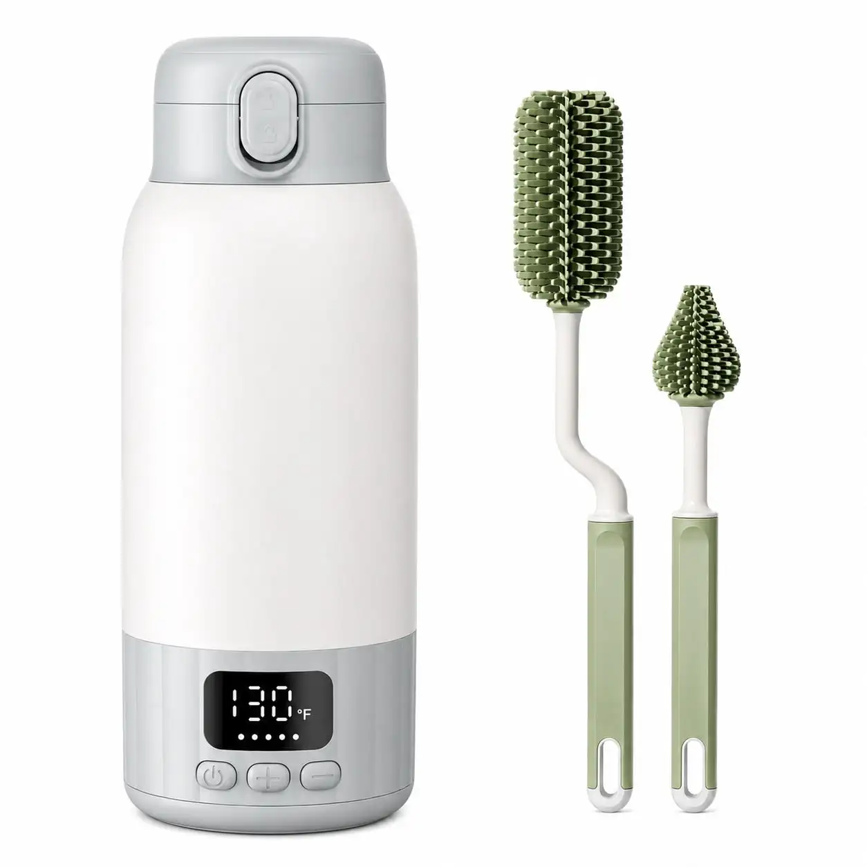 Calentador de biberones de 500 ml para bebés, de acero inoxidable, con temperatura constante, para calentar rápidamente leche materna y agua, ideal para viajes y uso en exteriores.