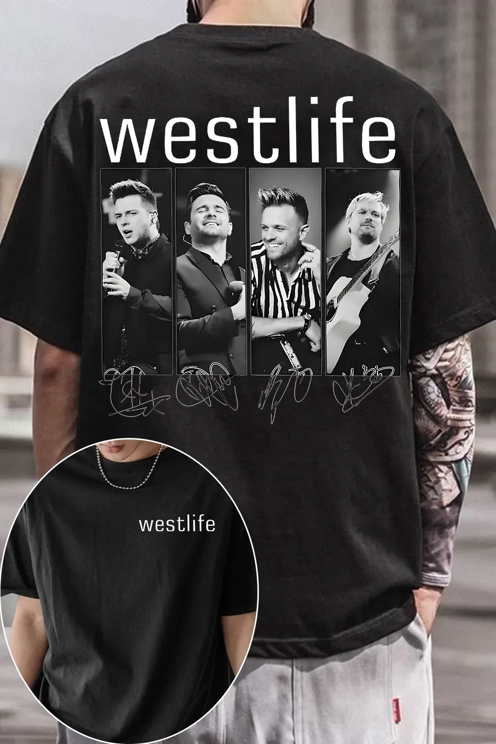 Camiseta popular para hombre Westlife 2026 The Classics Tour, camiseta Unisex con cuello redondo, 100% algodón, manga corta, Y2k, ropa informal de gran tamaño para mujer