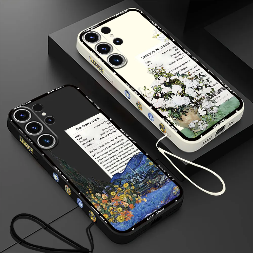 반 고흐 해바라기 별이 빛나는 밤 휴대폰 케이스, 삼성 갤럭시 S20 FE S24 울트라 S21 플러스 S23 울트라 5G S22 실리콘 커버