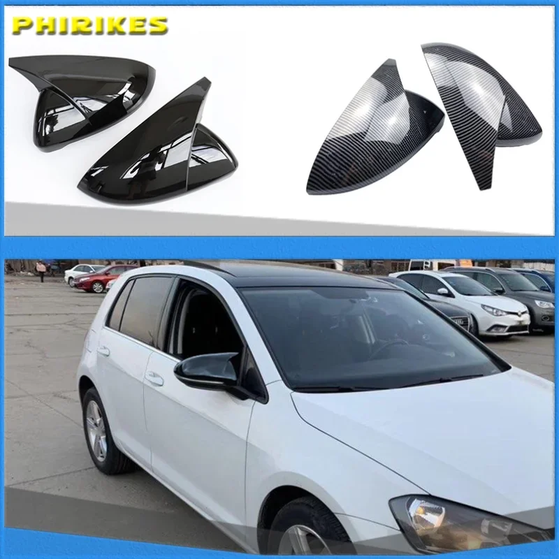 

Black Horn Shape Side Wing Mirror Cover for VW Golf 7 MK7 7.5 GTD R GTI GTE VII Cap E-golf Sportsvan 2013 2018 2019 2020 replace