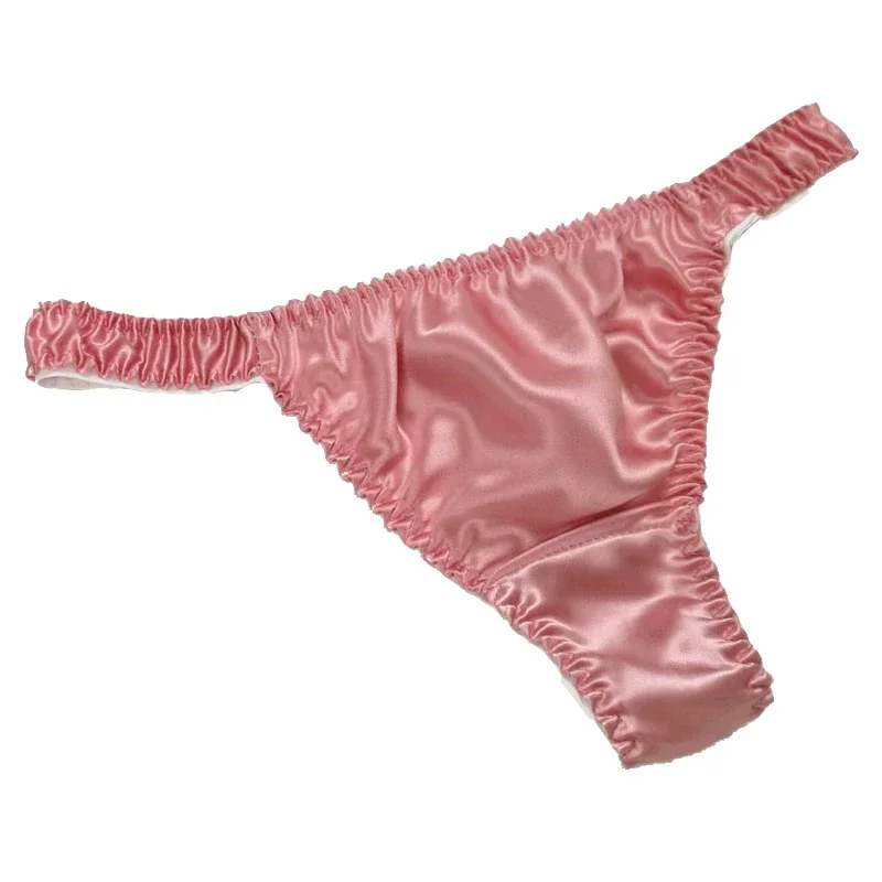 3pcs/lot Comfortable G-string pants 100% mulberry silk for men and women Low waist sexy silk breathable T pants Valentine\'s