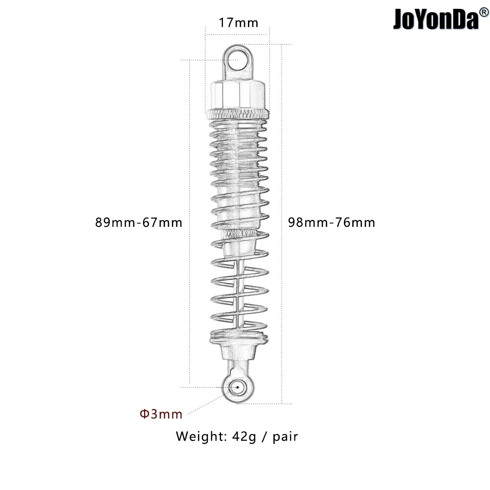 2 個の金属ショックアブソーバー 69 ミリメートル / 98 ミリメートル / 108 ミリメートル / 130 ミリメートル RC モデルカー HSP Himoto