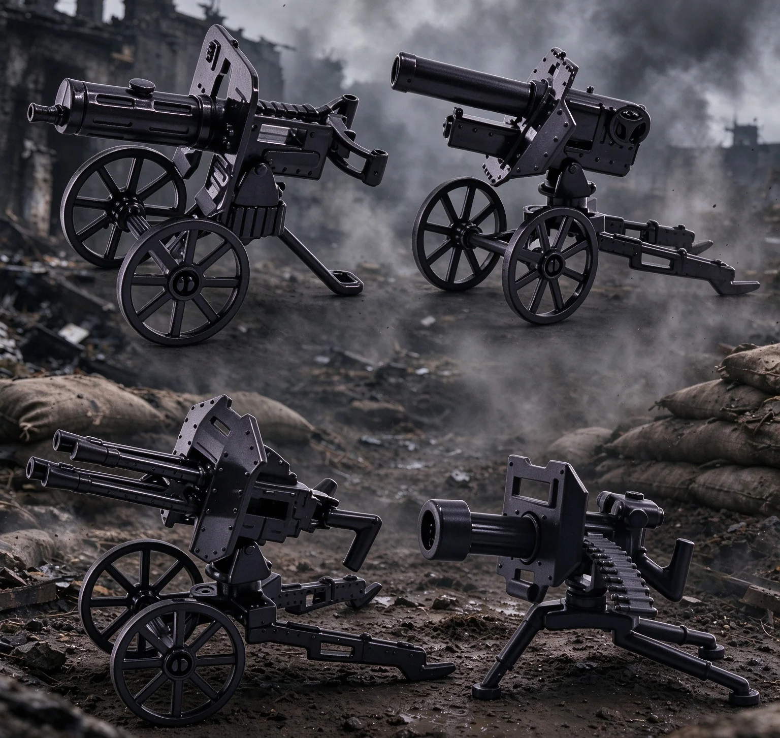 Military-themed MOC Modular Building Set Accessories for War-themed Scenarios Mountain Artillery Rocket Launchers Toy and Gift
