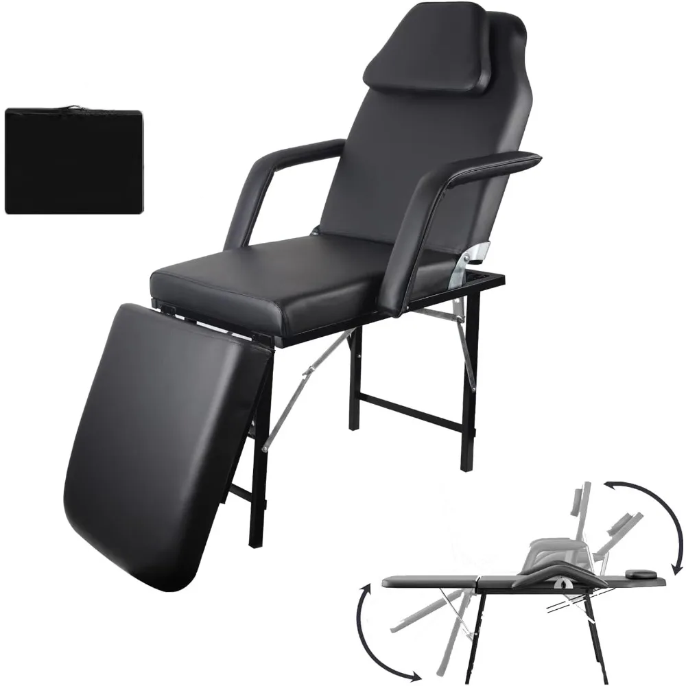 

Portable Tattoo Chair & Massage Bed, 73" Adjustable Facial Table for Salon, Beauty & Spa – Foldable Design for Easy Storage & Tr