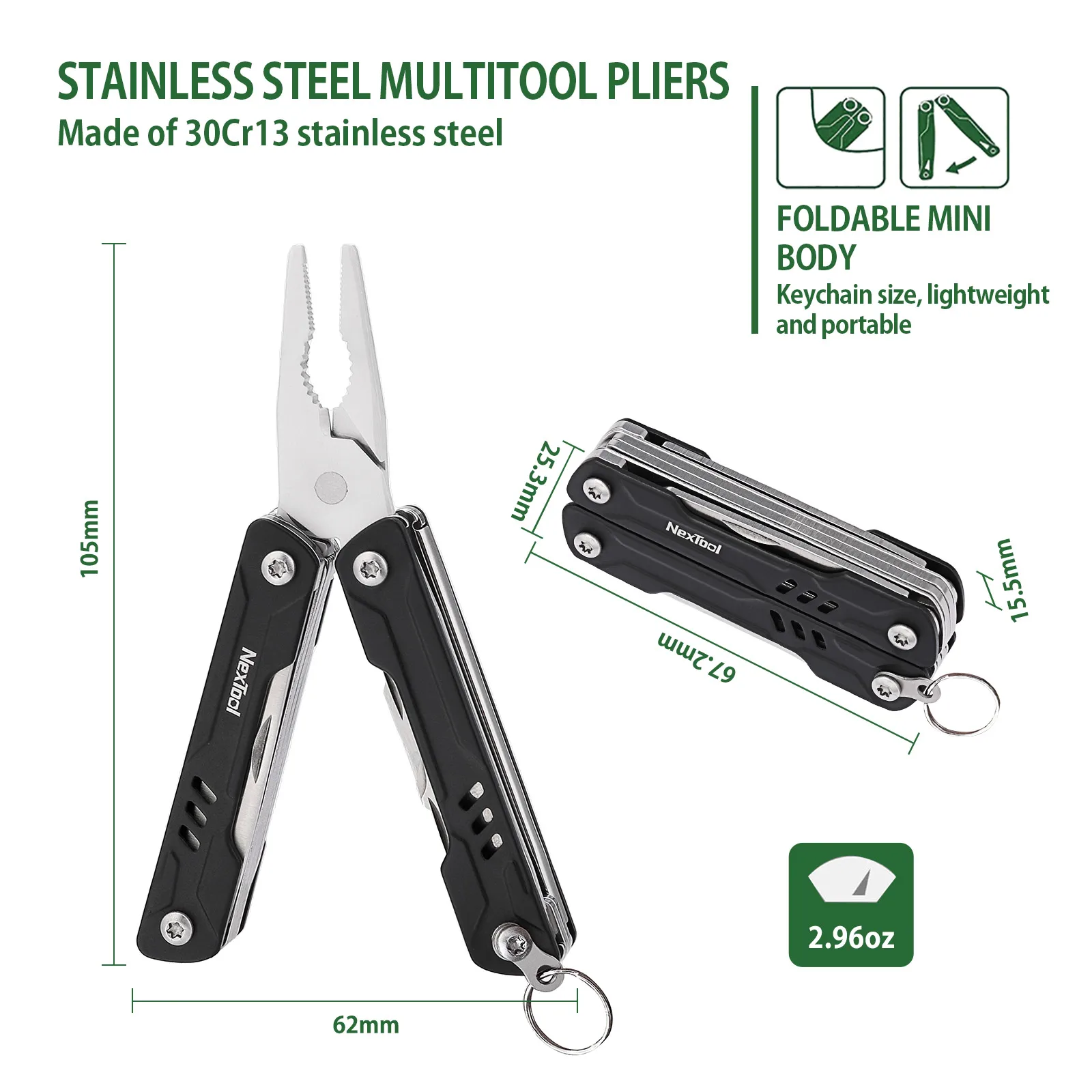 NexTool 11 In 1 Mini Sailor Pliers Multi Tool Folding Scissors Screwdriver Portable EDC Outdoor Equipment Hand Tool Pocket Knife