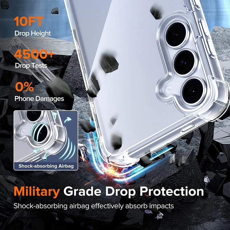 Funda híbrida a prueba de golpes para Samsung Galaxy S25 S24 S23 S22 S21 FE Ultra Plus A16 A55 A15 A35 A54 A34 A14 A53 A33 funda dura suave