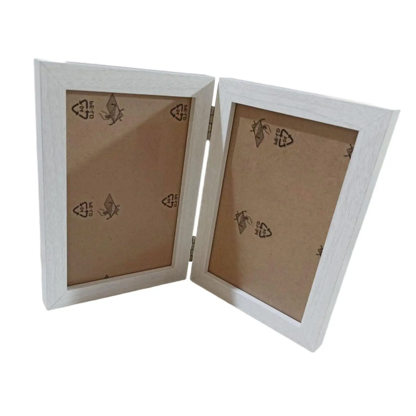 Double Picture Frame 4x6 Rectangle Rustic Vertical Hinged Photo Frame for Desktop Desk Living Room Entrance Family Friends Gift