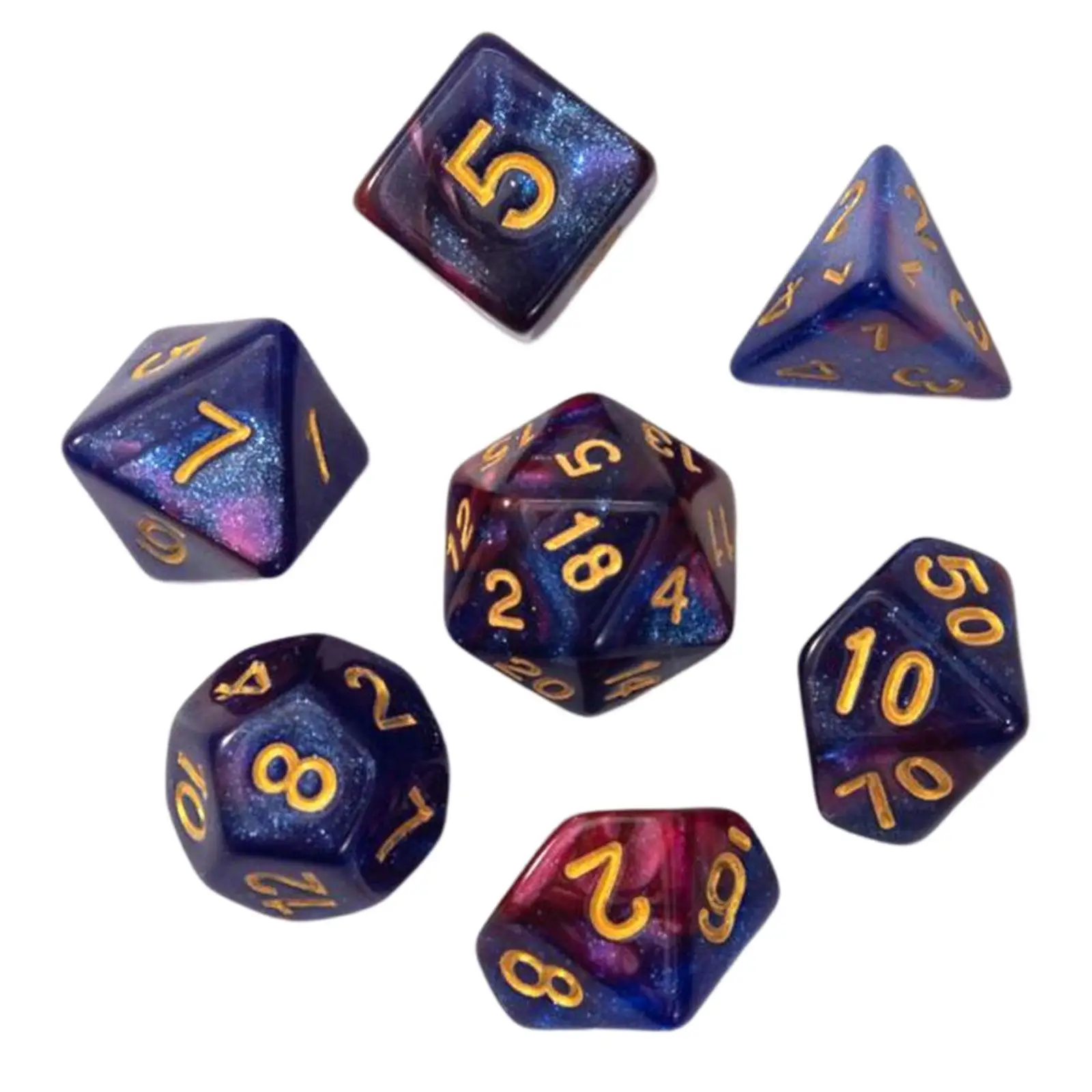 

D8 D10 D12 D20 Polyhedral Dices Set Acrylic Durable Dice Kit for Math Classroom Table Role Play