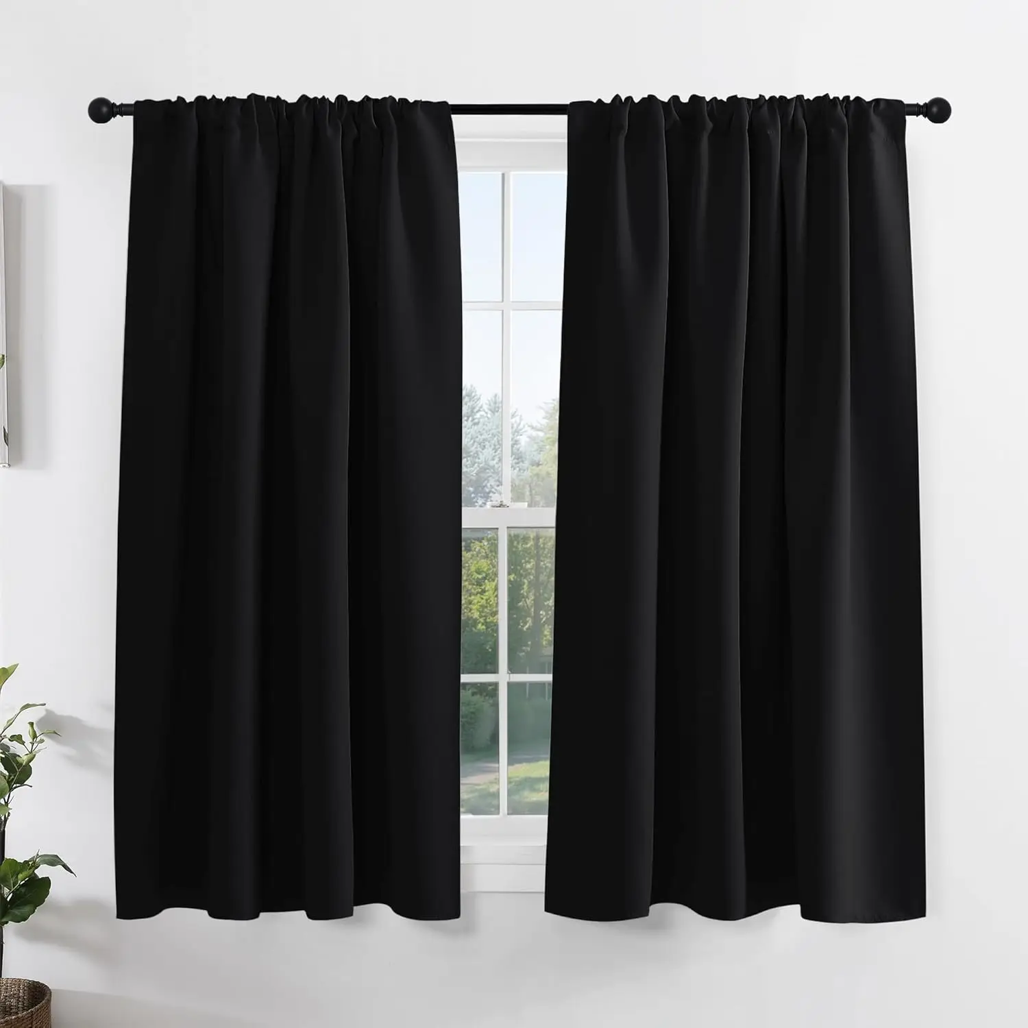 Kitchen Window Curtains Over Sink, Short Blackout Bathroom Window Curtains, Thermal Insulated Rod Pocket Home Decor Drapes for