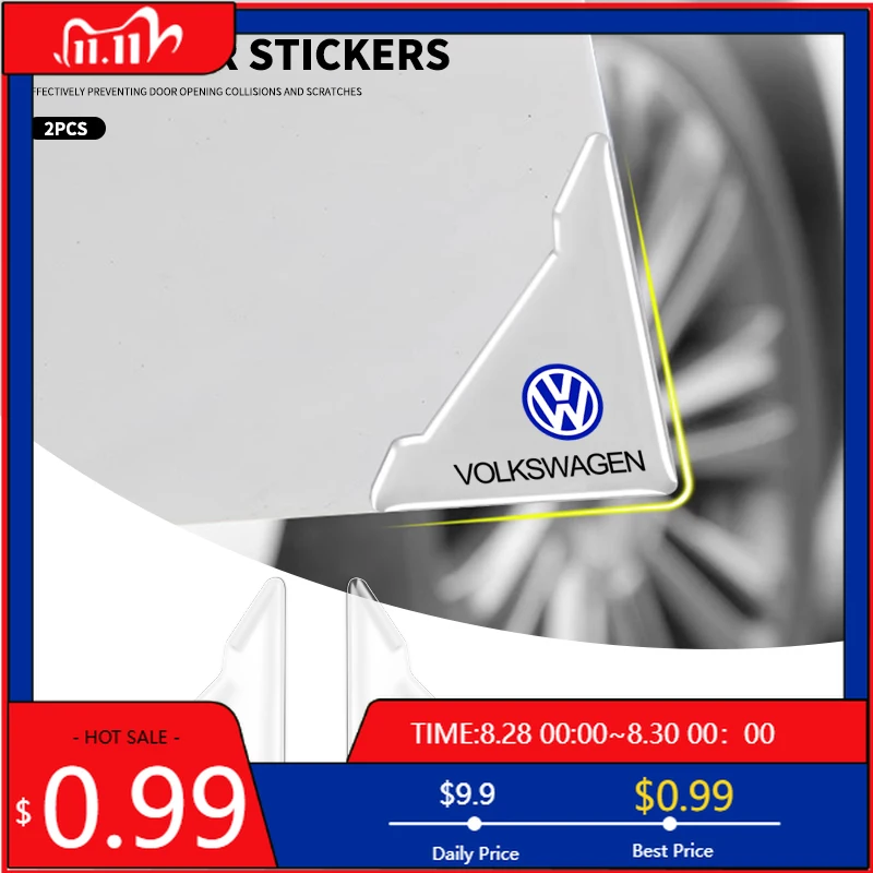 

Колпаки ступиц, 2 шт., угловая крышка двери автомобиля, прозрачная наклейка для предотвращения столкновений для Volkswagen VW Touran Beetle Golf Passat Jetta Polo Bo