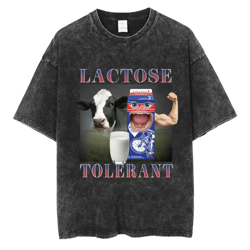 

Футболки с термостойкой лактозы, мужские и женские модные забавные футболки, хлопковая повседневная свободная футболка для взрослых и подростков, уличная одежда, подарки