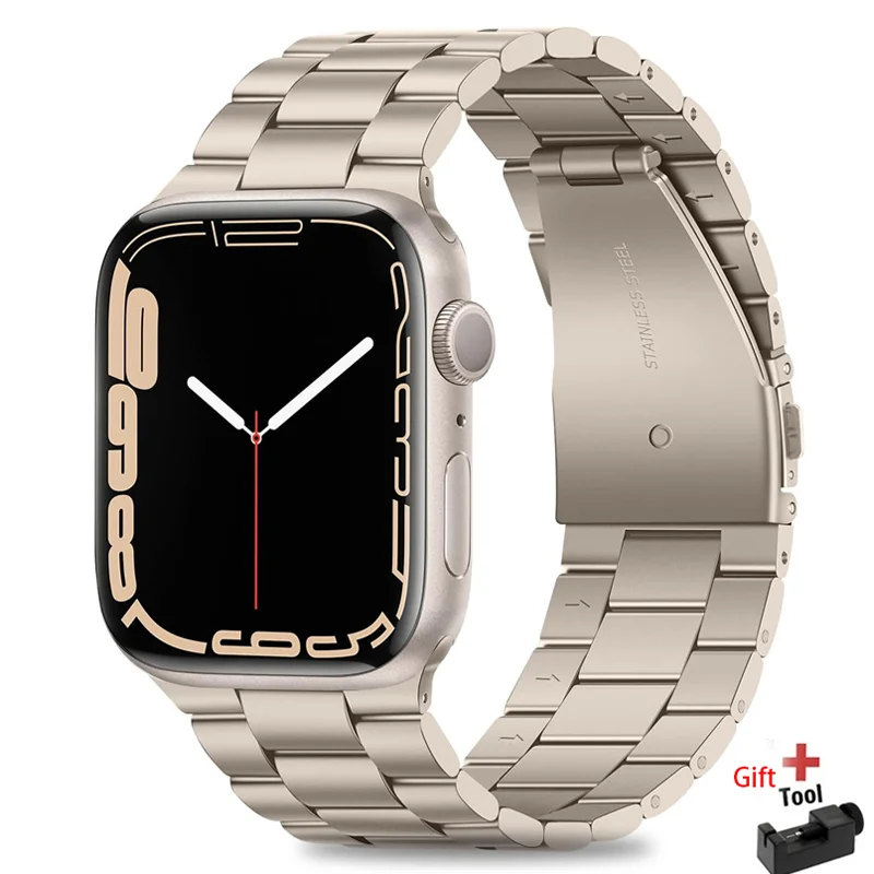 Cinturino in acciaio inossidabile per cinturino Apple Watch 44mm 45mm bracciale a maglie in metallo 38-42-40mm-41mm serie iWatch 8 7 6 5 4 3 se