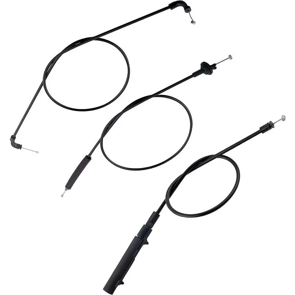 

3PCS 51238240608 51238240609 51237197474 For BMW 740i 745i 750i 750Li Front Center Rear Hood Release Cable Kit