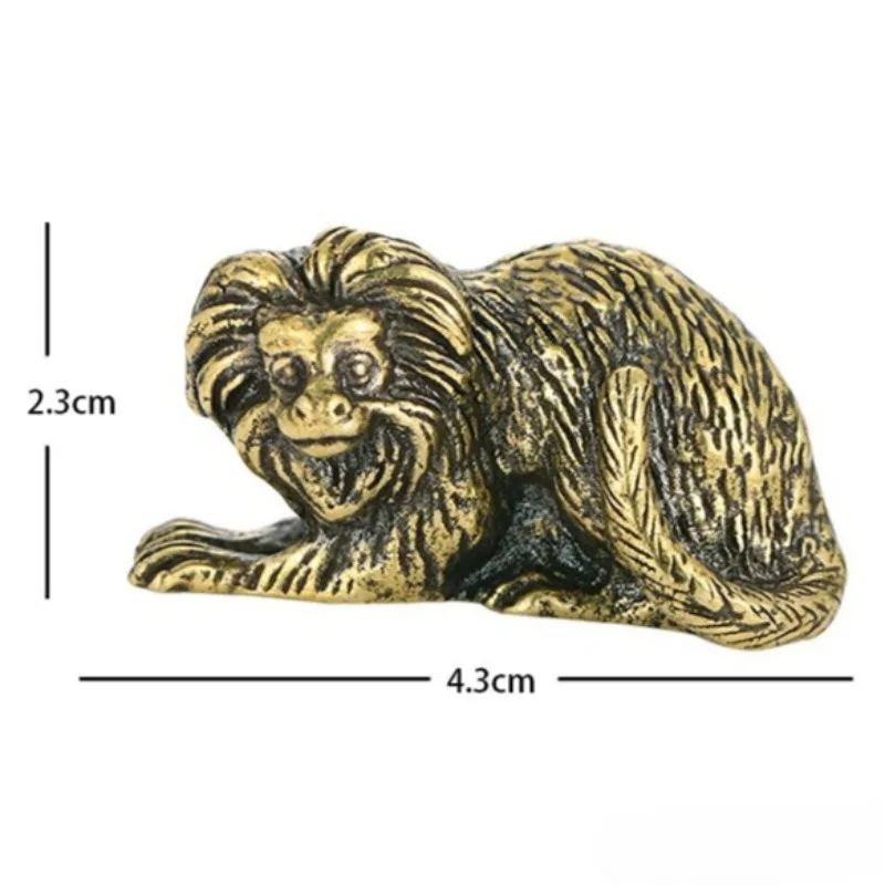 1 PC Antique Finish Solid Brass Lion Sculpture Mighty Handheld Piece Tea Pet Office Study Desk Decor Home Art Collection Present