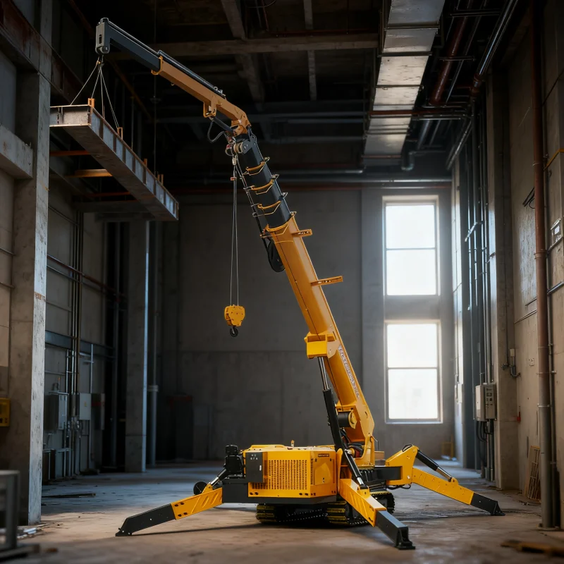 ZMT P-1148 CE Certified Spider Crane 3T 5T Electric Telescopic Boom Remote Control For Indoor Narrow Space Construction