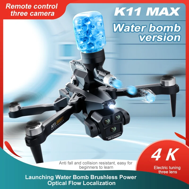 Professional drone K launches water bomb 4K HD camera WiFi FPV folding roll quadcopter RC helicopter Children's gift toy tarmac