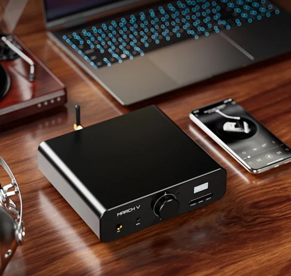 

TempoTec MARCH V-M5 HiFi Audio Bluetooth USB DAC AMP Class A, вход для наушников, коаксиальный, оптический SPDIF, выходы 4.4BAL, 6.35PO, DSD512