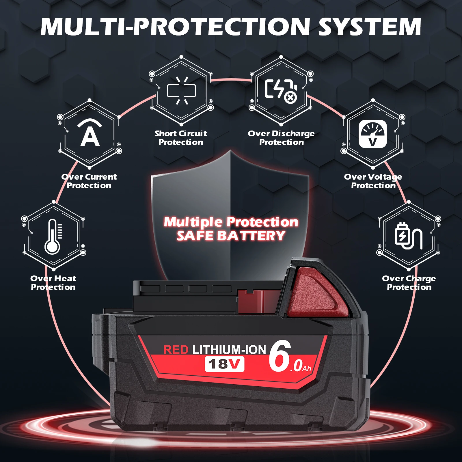 For Milwaukee M18 Battery 21700 cell XC 18V 9.0/8.0/6.0 Rechargeable Batteries M18B5 48-11-1860 /Charger Power Tool battery