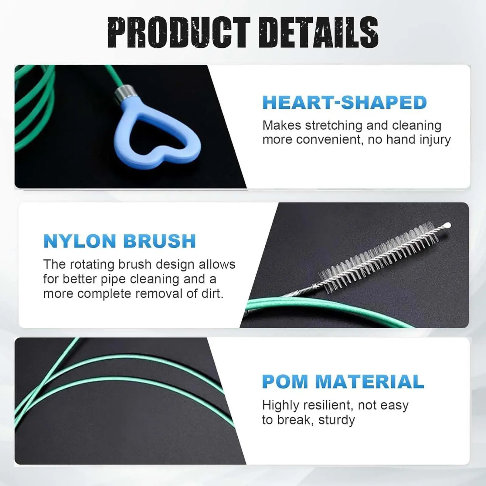 Sunroof Drain Cleaning Tool 118inch Flexible Long Pipe Flexible Cleaning Brush Sunroof Drain Cleaner For Automotive Truck SUV