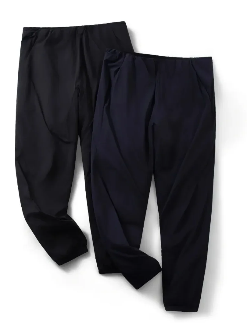 

Водонепроницаемые шелковые хлопковые брюки для мужчин: легкие, теплые, зимние, повседневные, ветрозащитные, с трехмерным кроем, облегающие, стильные