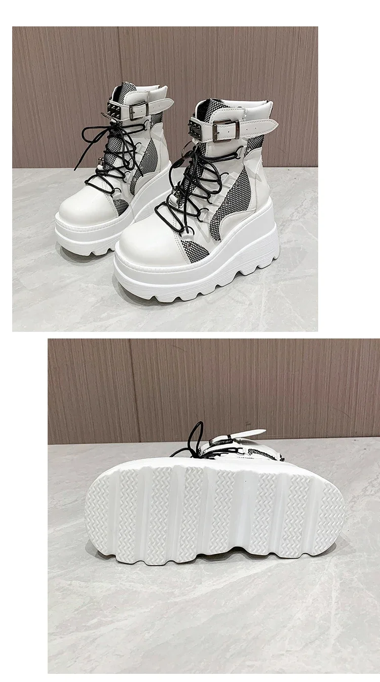 Damenstiefel 2024, Herbst-Damen-Stiefeletten, Plateau-Keile, hohe Absätze, kurze Stiefel, neues Modedesign, Reißverschluss, Cosplay-Schuhe der Frauen – Detail 25