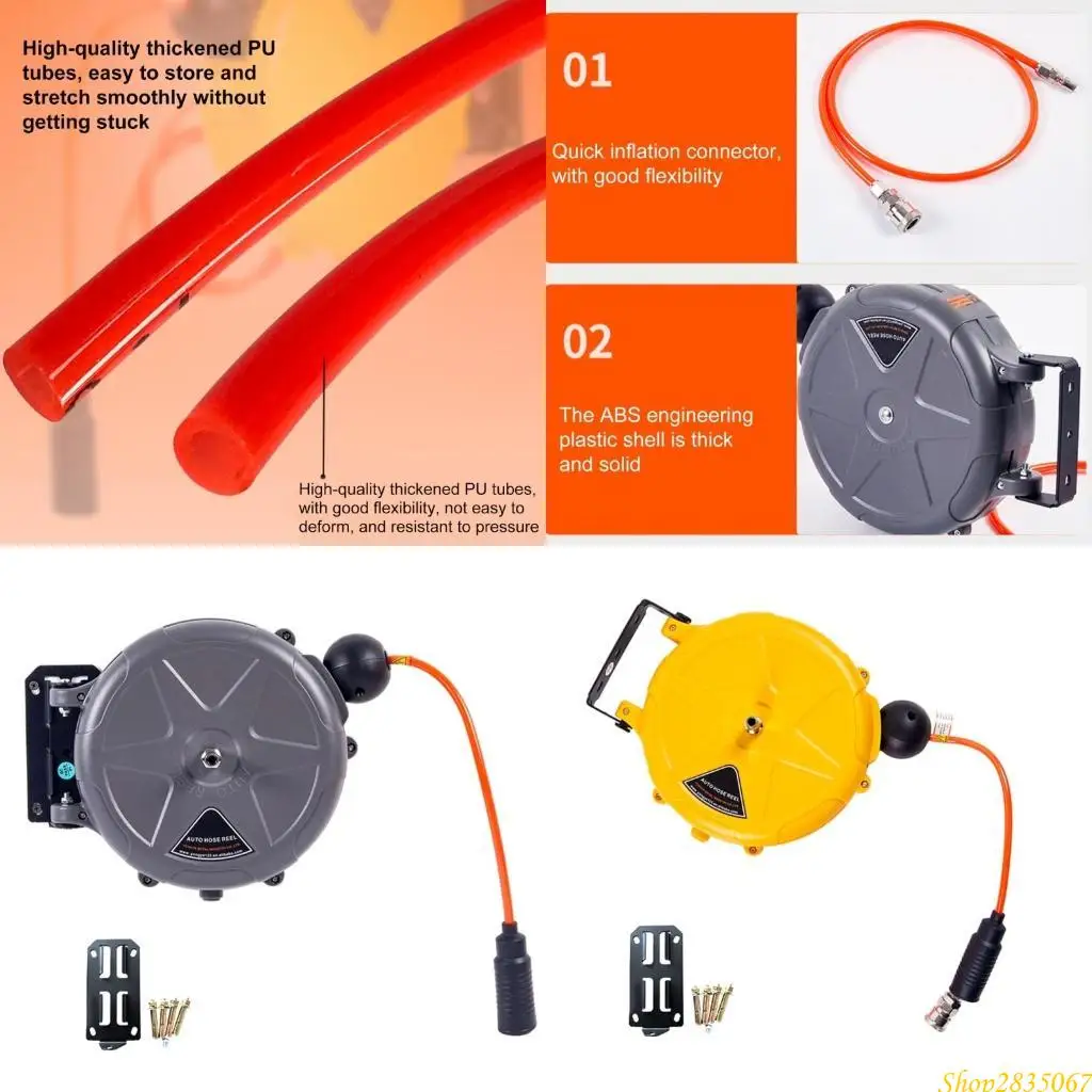 

Automatic Retractable Air Hose Reel Slow Retraction for Workshop Home Studio 831F