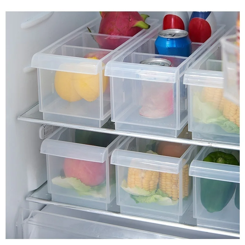 

Transparent Plastic Dust-proof and Fresh-keeping Box Kitchen Sorting Household Miscellaneous Items Refrigerator Storage Box