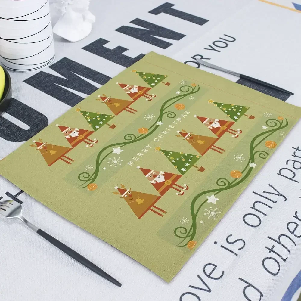 

1 шт., подставки для столовых приборов с рождественским лосем, коврики для стола, скандинавские счастливые чашки Санта-Клауса, подставка для чашек, обеденные аксессуары, кружка для пива