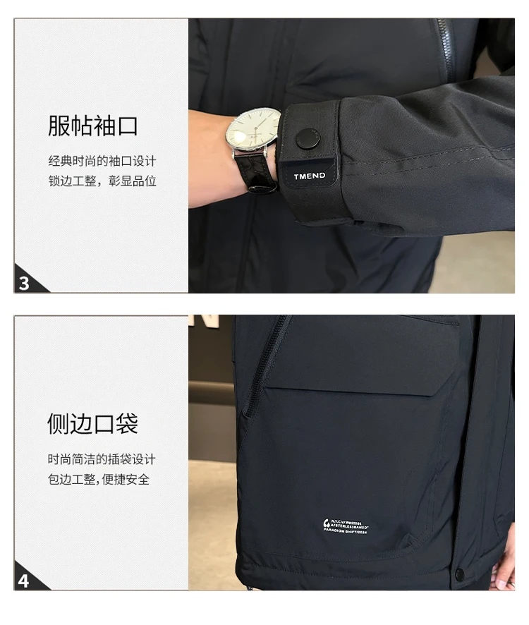 Winter Loose-fit Verdikte Warme Cargo Parka Mannen Trendy Student Puffer Jas Oversize Parka Koreaanse mannen Puffer Jas parka