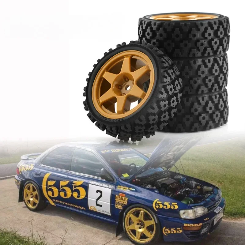 1/10 RC Racing Car Wheels Rally Tyre & On Road Tires 12mm Hex for Tamiya XV01 XV02 TA06 TT01 TT02 PTG2 144001 A959 HPI