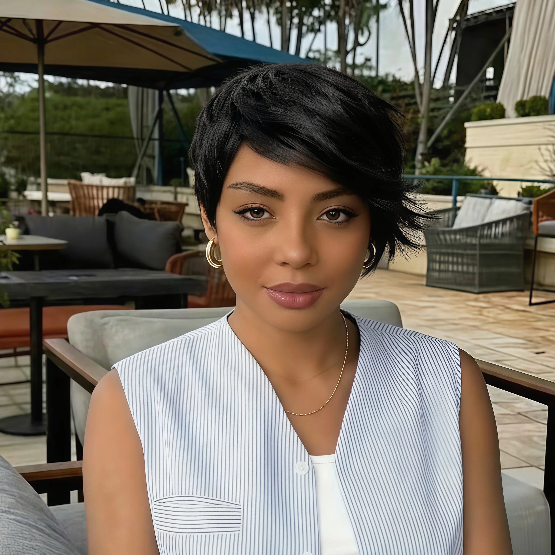 6 Inch Pixie Cut Human Hair Wig Human Hair Short Wig for Women Natural Daily LookFull Machine Made Wig