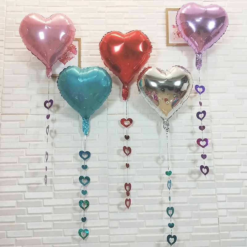 

Romantic Creative Birthday Supplies Heart-shaped Pendant Balloon Peach Heart Sequin Party Background Wall Decoration