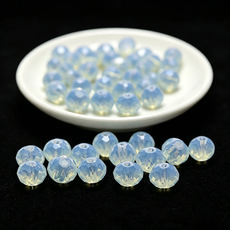 Opal white 2mm 4mm 6mm  8mm 10mm 12mm Rondelle Glass Crystal Beads DIY Jewelry Accessories Loose beads