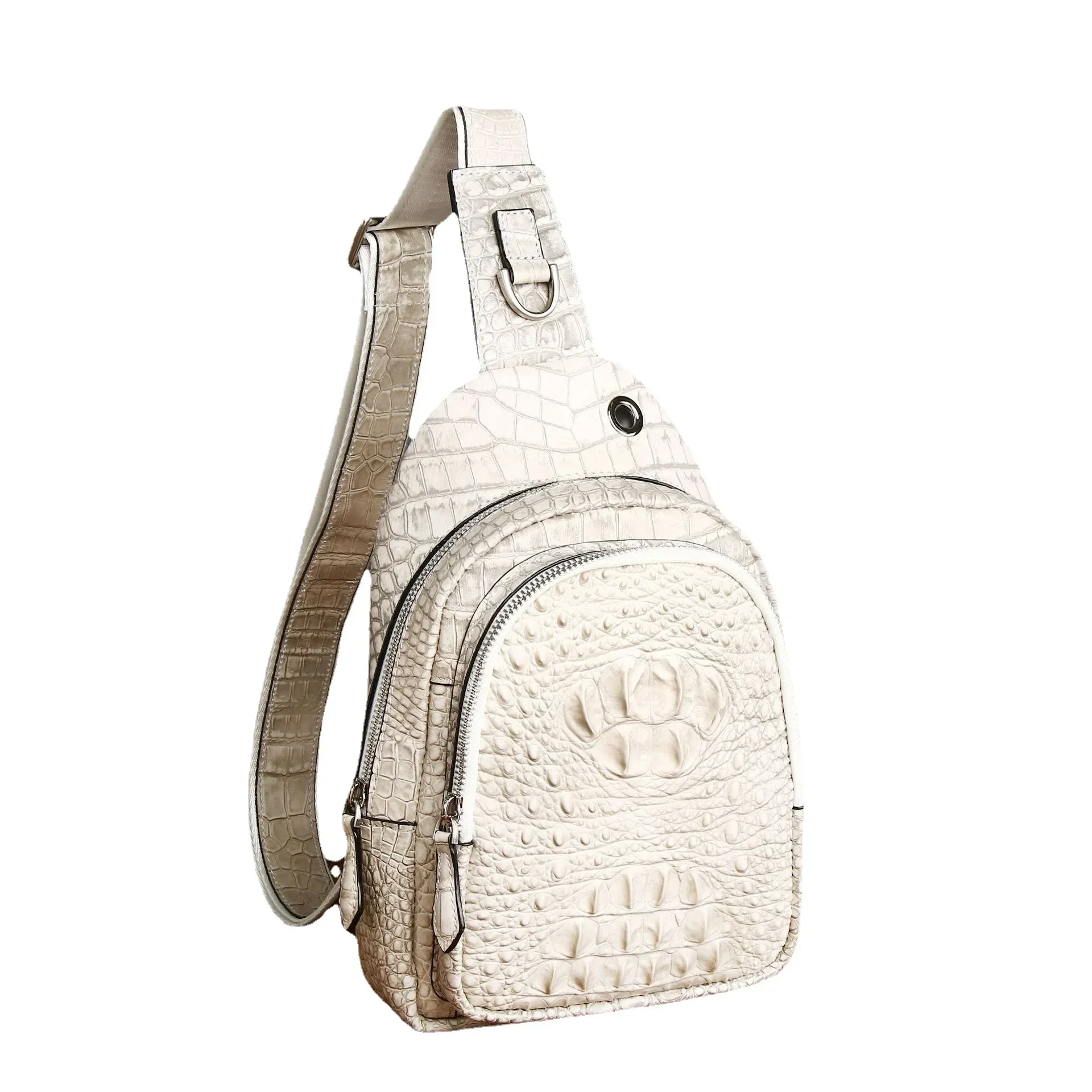 New Fashion Cow Genuine Leather Men Waist Packs Casual Chest Bags High Quality Boy Brand Design Alligator Chest Shoulder Package