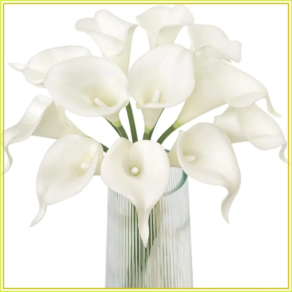 Ramo de 12 Lirios Calla Artificiales | Flores Artificiales Realistas para Bodas, Baby Showers, Decoración del Hogar, Regalo de Bendición