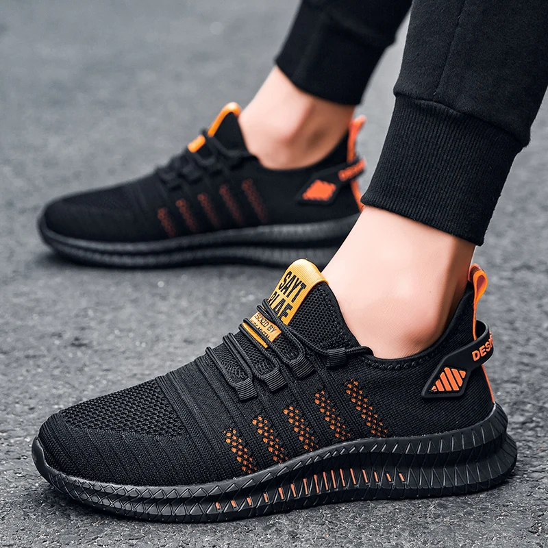 2024 Spring and autumn new sports leisure running shoes ultra-light soft sole breathable walking men plus size loafers