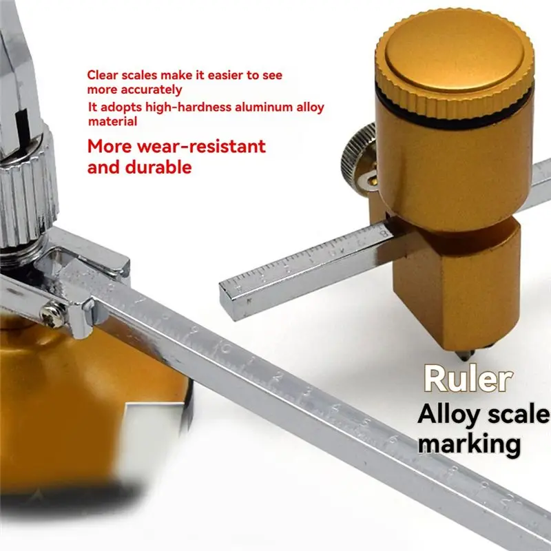 ABHI-Circular Glass Cutter Adjustable Compasses Suction Cup Glass Compass Gauge Window Hole Opener Glassprocess
