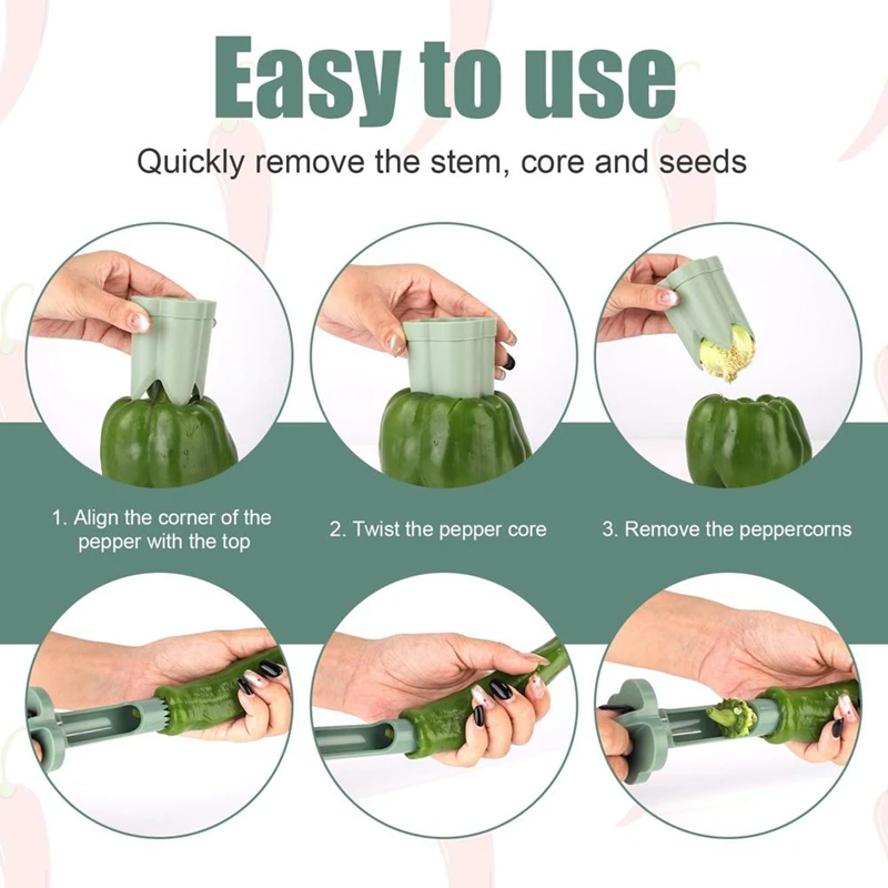 Pepper Deseeder Tiger-Skin Green Pepper Corer Deseeder Fruit And Vegetable Coring Tool