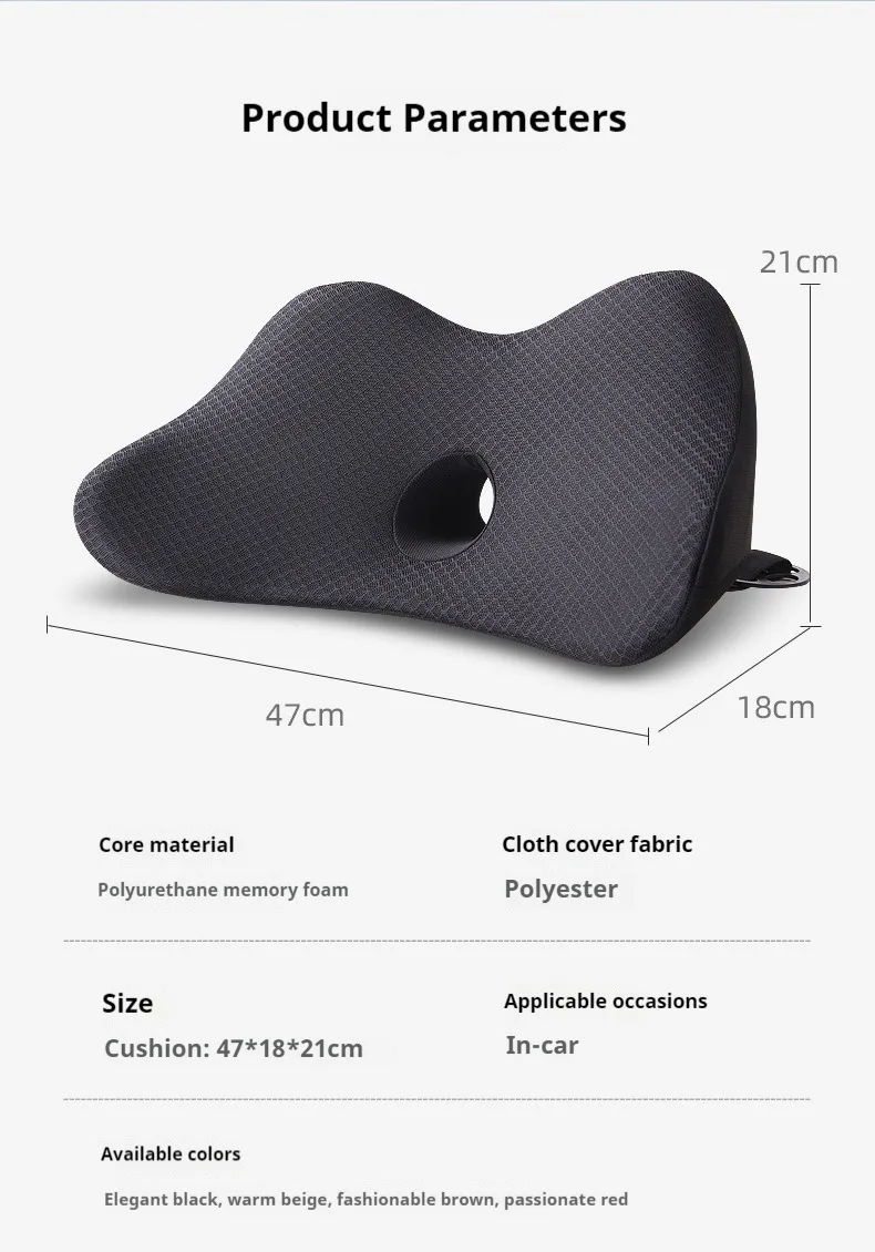 1 stücke Memory Foam Reise Auto Zurück Kissen Orthopädische Massage Sitz Matte Stuhl Büro Nickerchen Pad Auto Kissen Zurück Kissen – Detail 9