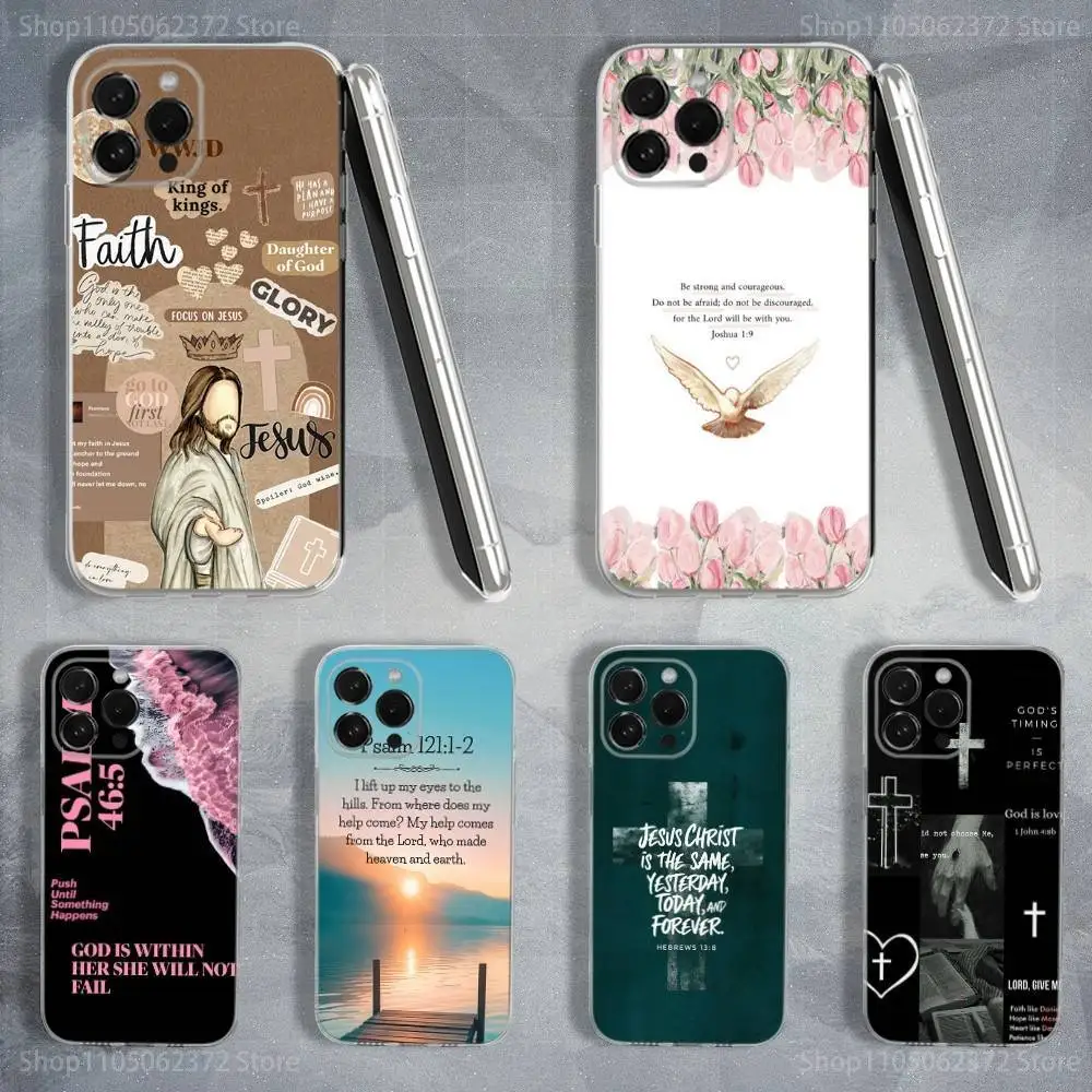 

Bible Art Verse Christian Phone Case For iPhone 16,15,14,13,12,11 Pro,Max,Plus,X,XS,XR,SE,Mini Transparent Soft Cover